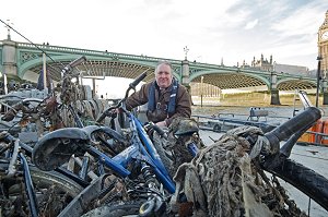 Mike Penning with abandoned bikes
