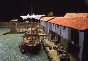 Model of the Roman Port (click on image to enlarge) Image (c) Museum of London