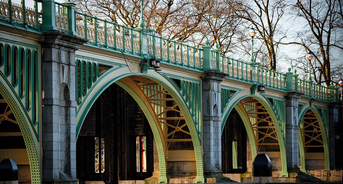 Richmond Lock and Weir resplendent after its £500,000 repaint.