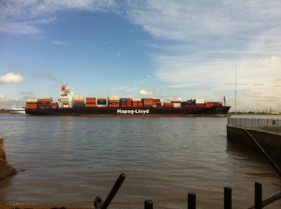 Meanwhile it's business as usual in the UK's second biggest port as container ship Dublin Express leaves Tilbury